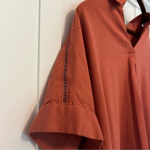 Denver Hayes Women's Size Large Rust Collared tee - Picture 7 of 9